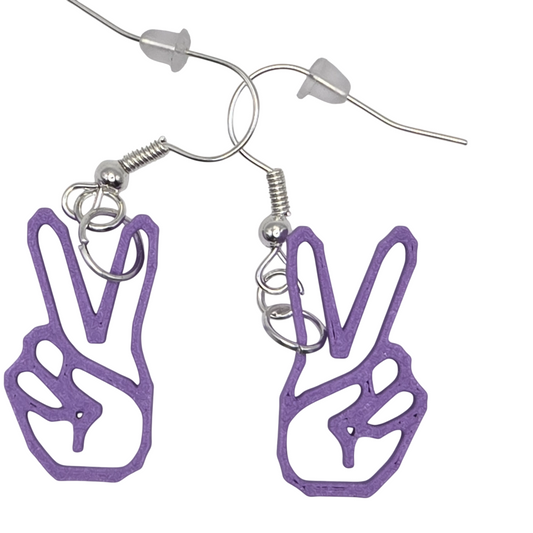 Peace Finger Earrings - 3D Printed Earrings!
