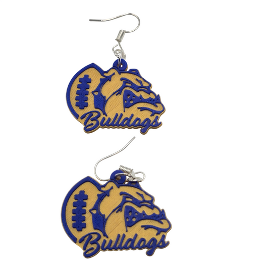 Bulldog Football Earrings
