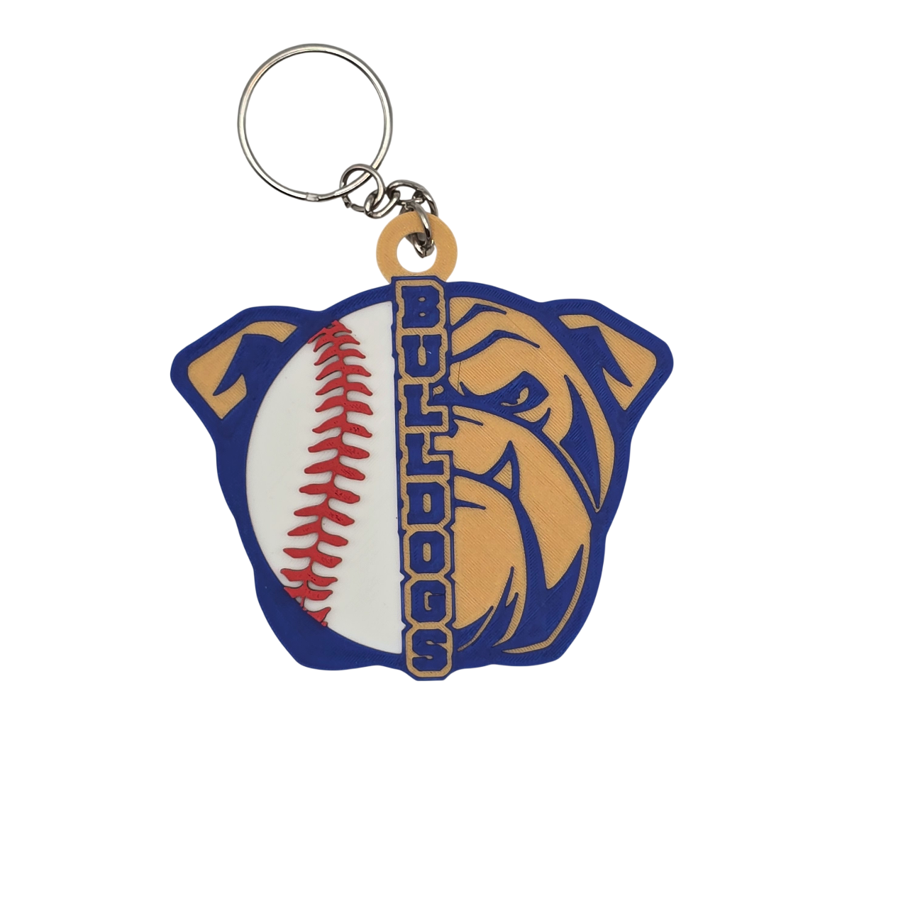 Bulldog Baseball Keychains