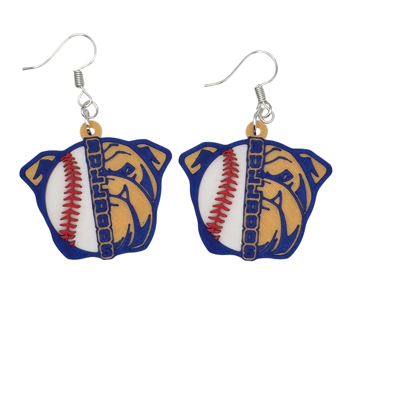 Bulldog Baseball Earrings