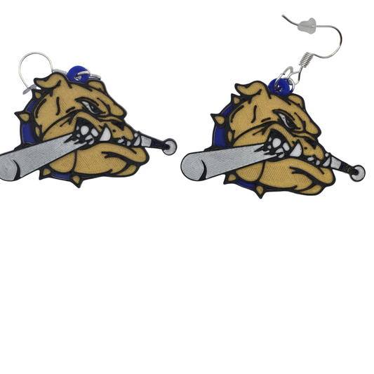 Bulldog Baseball Earrings