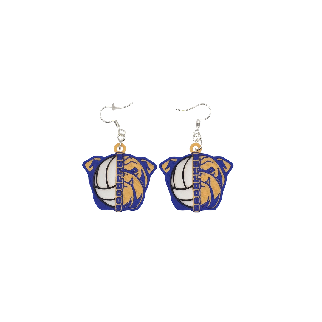Bulldog Volleyball Earrings