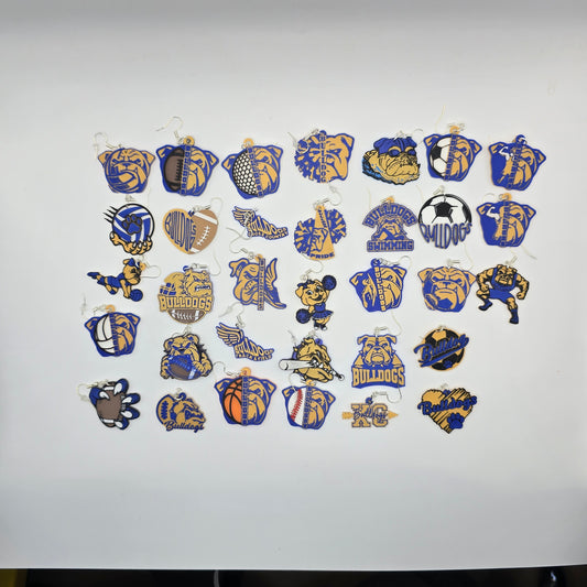 Bulldog Spirit Earrings (33 pairs!)