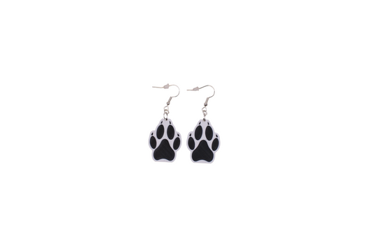 Wolf Paw Sunken Earrings - 3D Printed