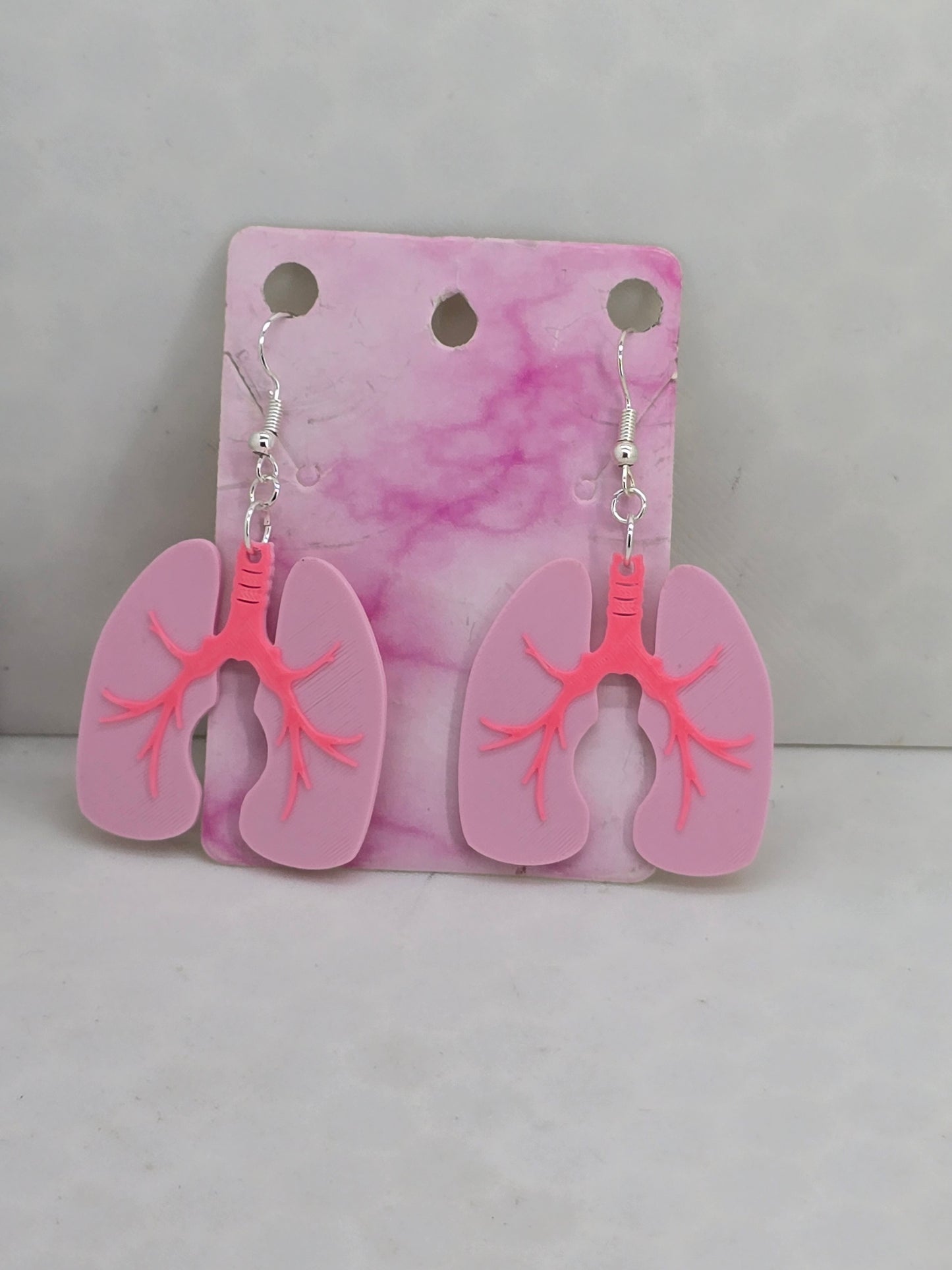 Lung Earrings (Medical) 3D Printed