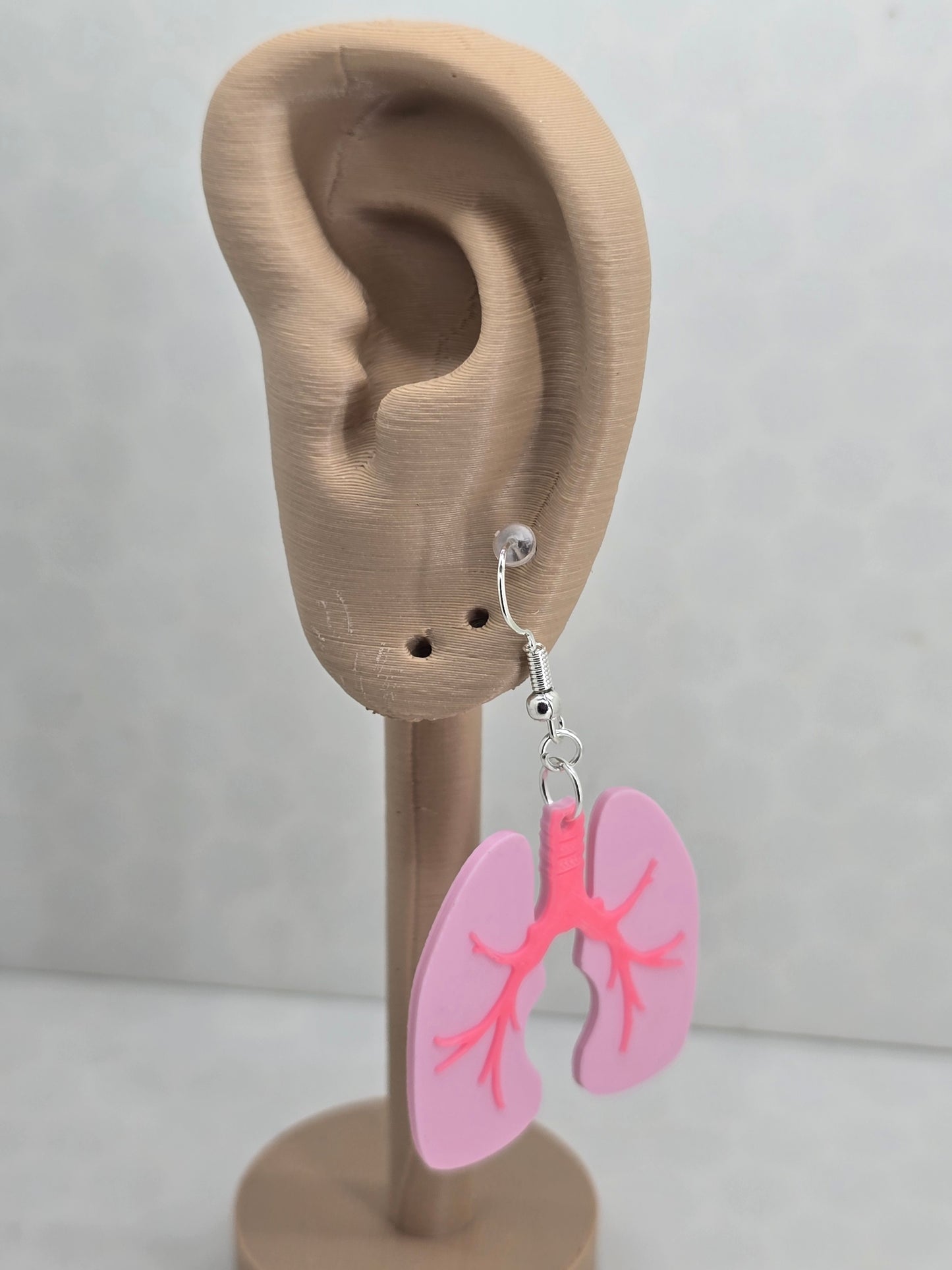 Lung Earrings (Medical) 3D Printed