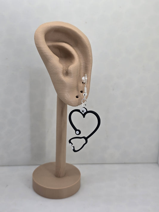 Stethoscope (Medical) 3D Printed Earrings