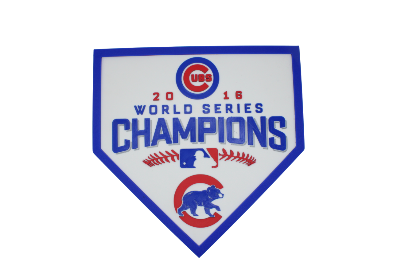 Cubs 2016 World series Plaque 3D Printed