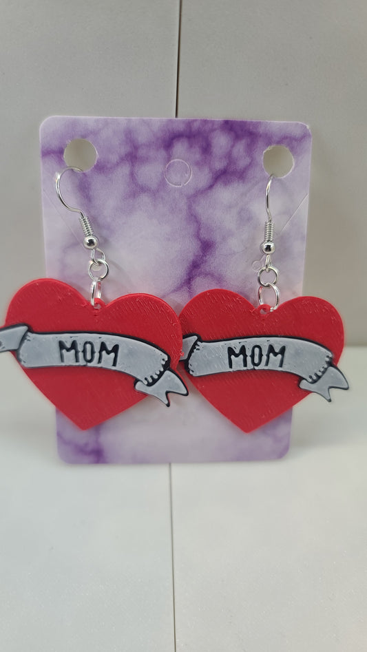 Mom Tattoo Earrings - 3D Printed Earrings!