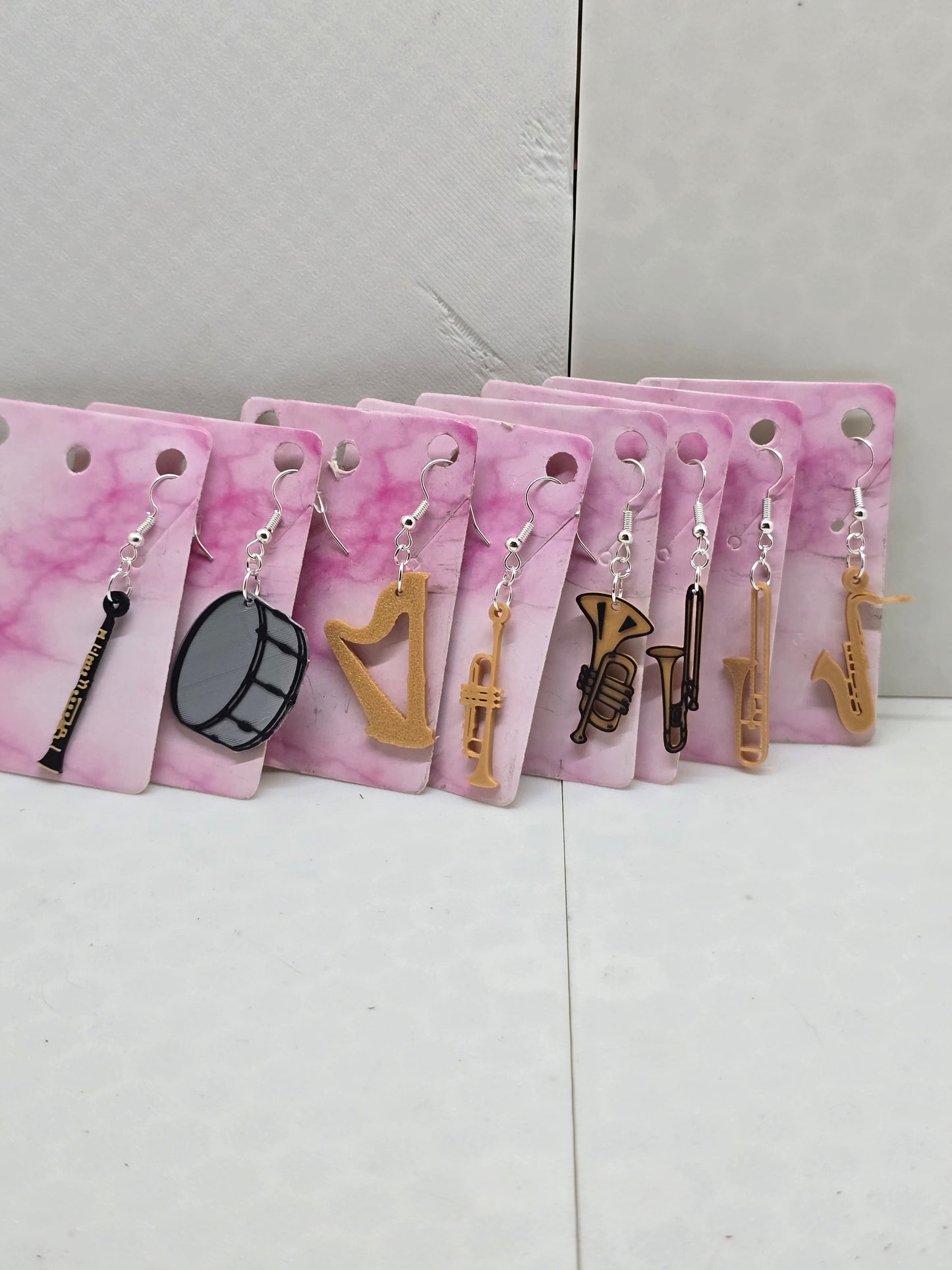 Musical Instrument Earrings - 3D Printed Earrings (8 choices)