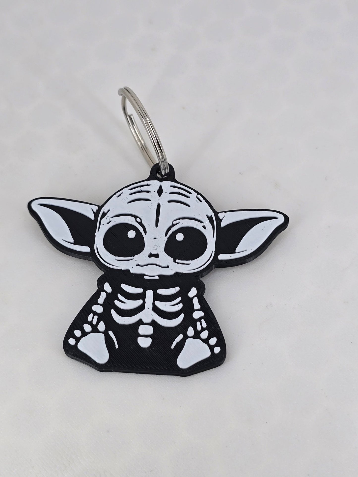 Baby Yoda Skelli Keychain - Erratically Eccentric Creations