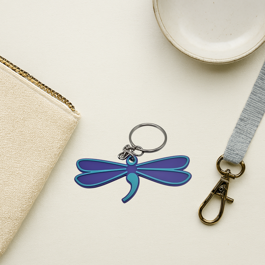 Dragonfly Semicolon Keychain