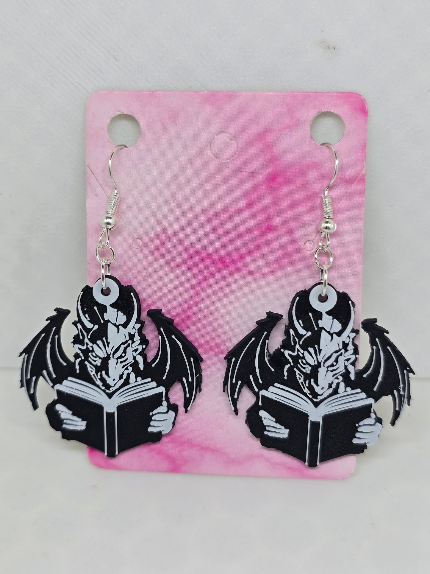 Dragon Reading Book Earrings