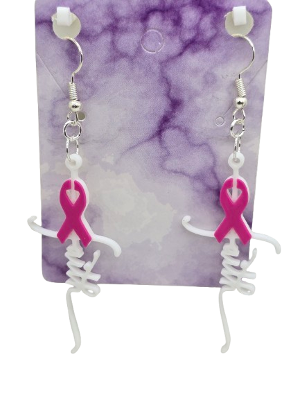 Faith Cancer Cross Earrings 3D Printed