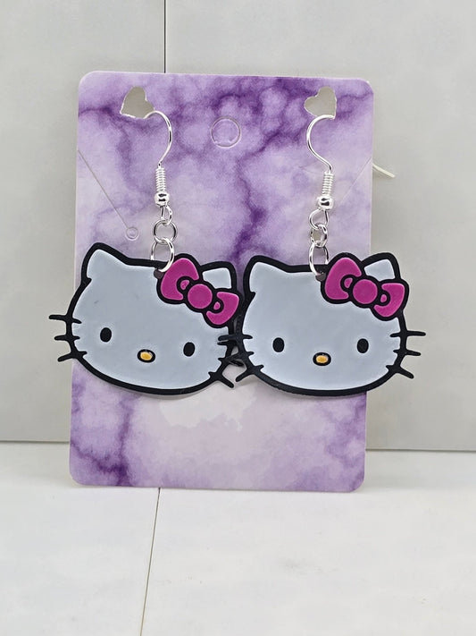 Hello Kitty Head Earrings - Erratically Eccentric Creations