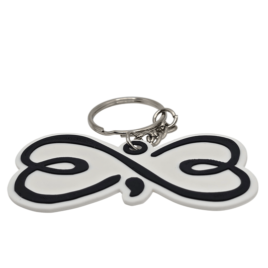 Infinity Heart Semicolon Keychain - Erratically Eccentric Creations