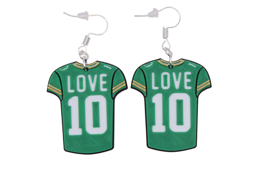 Parsons and Love Jersey Earrings (Green Bay Packers)