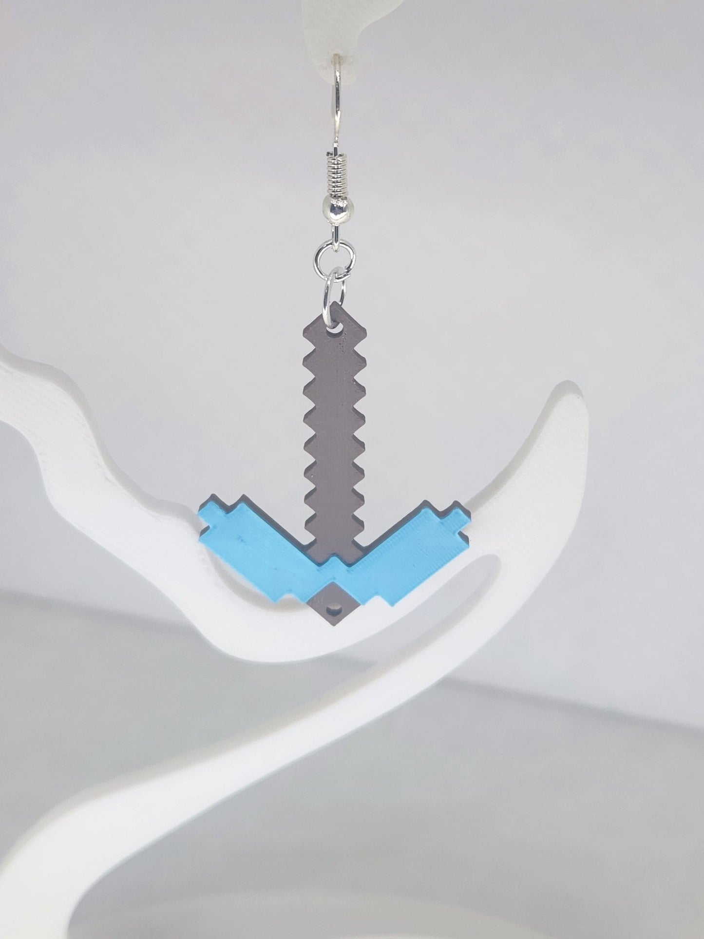 Minecraft Pickaxe Earrings - 3D Printed