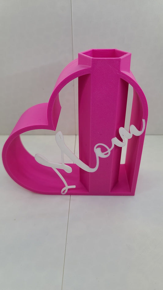 Mom Heart Vase (Or Pen Holder) - Erratically Eccentric Creations