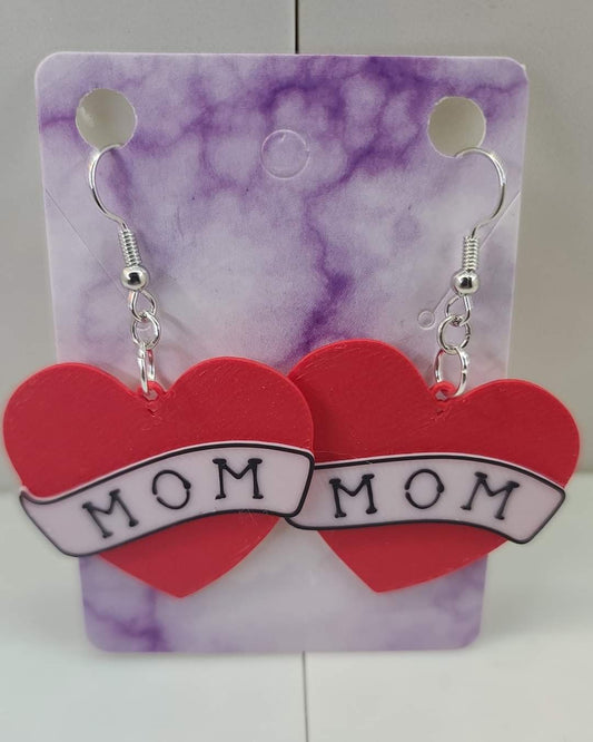 Mom Banner Earrings - 3D Printed Earrings!
