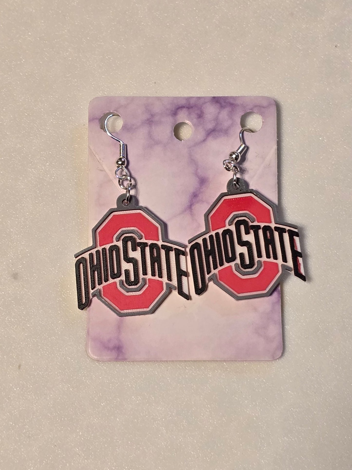 Ohio State Logo Earrings - Erratically Eccentric Creations