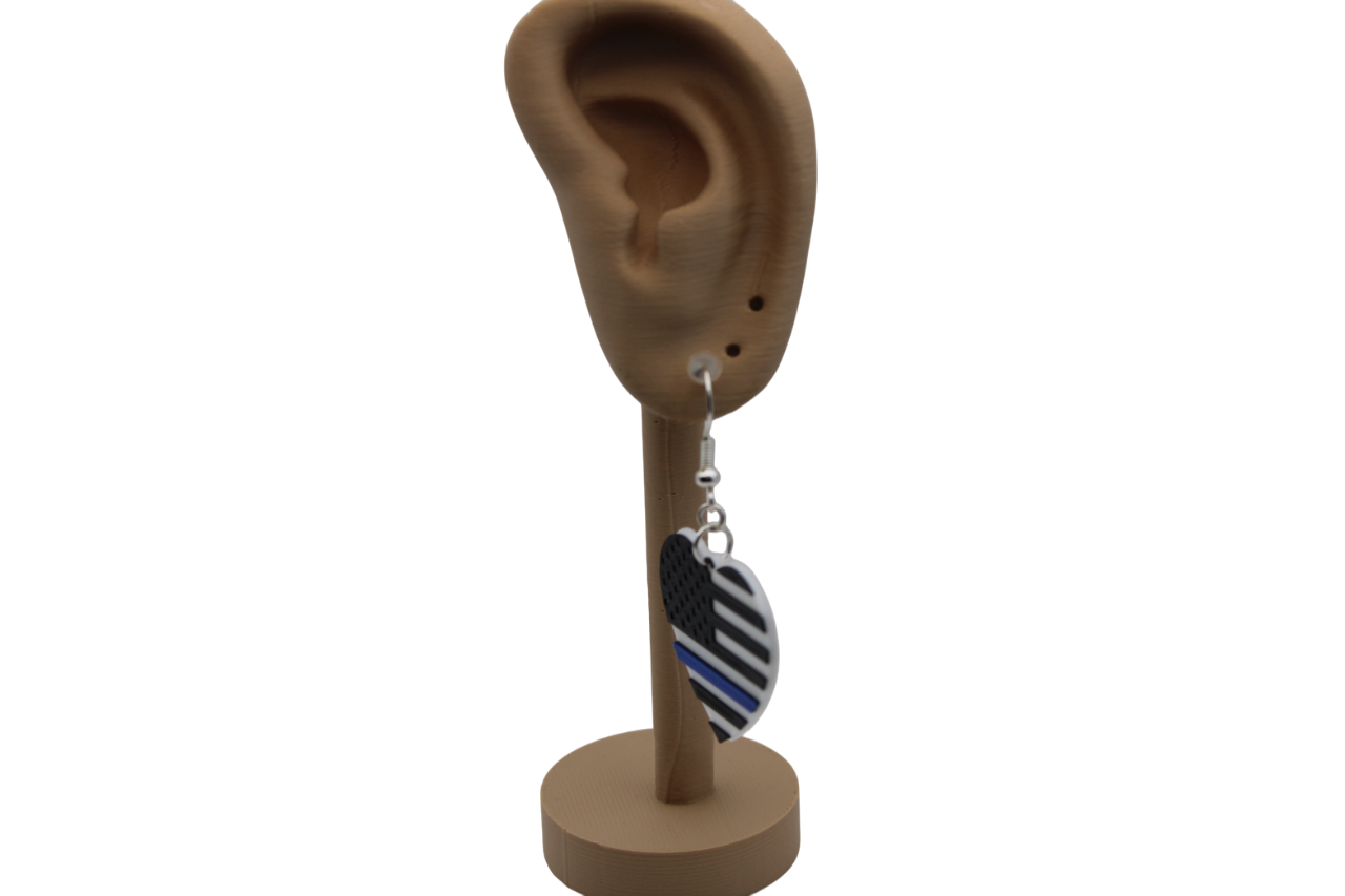 Nurse/Healthcare/First Responder, Police Heart Earrings - 3D Printed Earrings!