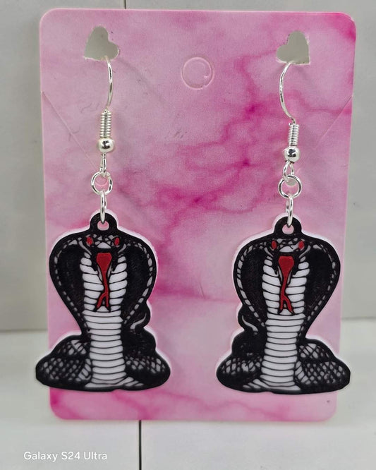 Cobra B&W Earrings - 3D Printed Earrings!