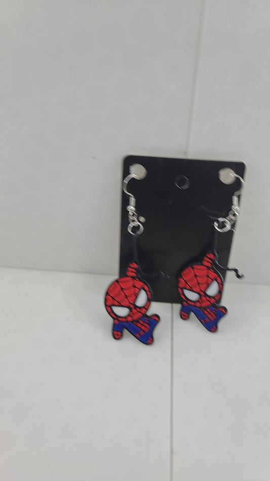 Spiderman Hanging Earrings - Erratically Eccentric Creations