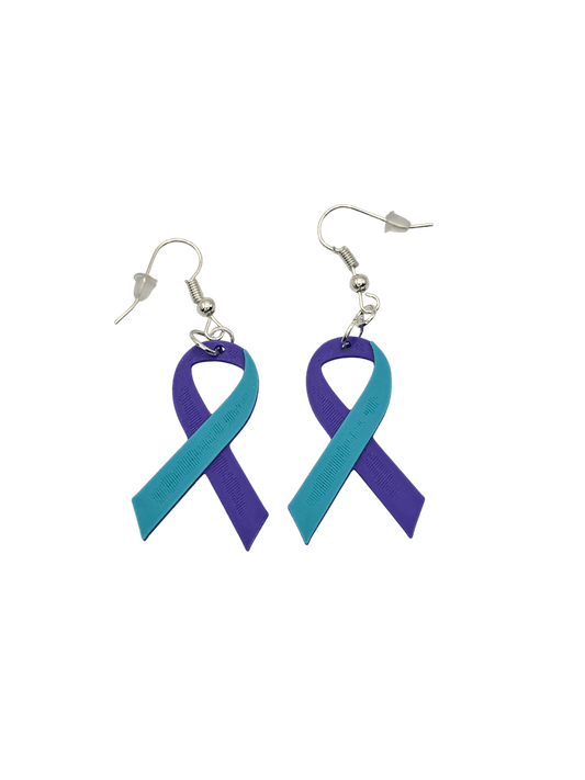 Suicide Prevention Ribbon Earrings - Erratically Eccentric Creations