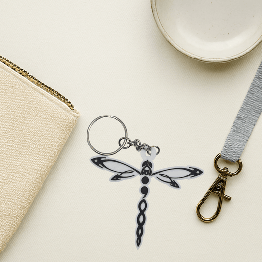 Tribal Dragonfly Keychain - Erratically Eccentric Creations