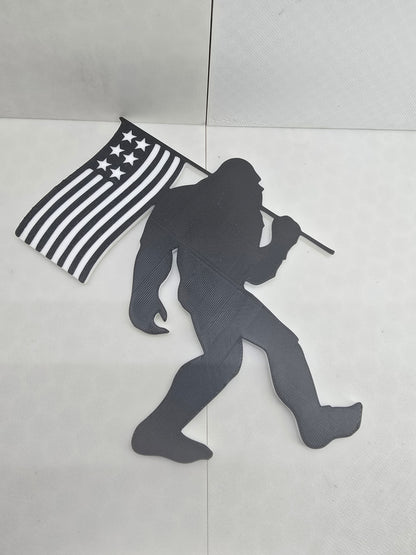 Bigfoot with American Flag Magnet