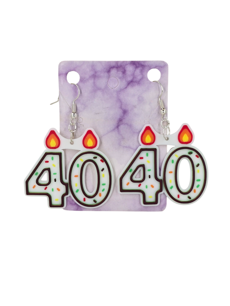 Birthday Candle Earrings "40" (customizable)
