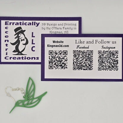 Hummingbird Earrings! 3D Printed