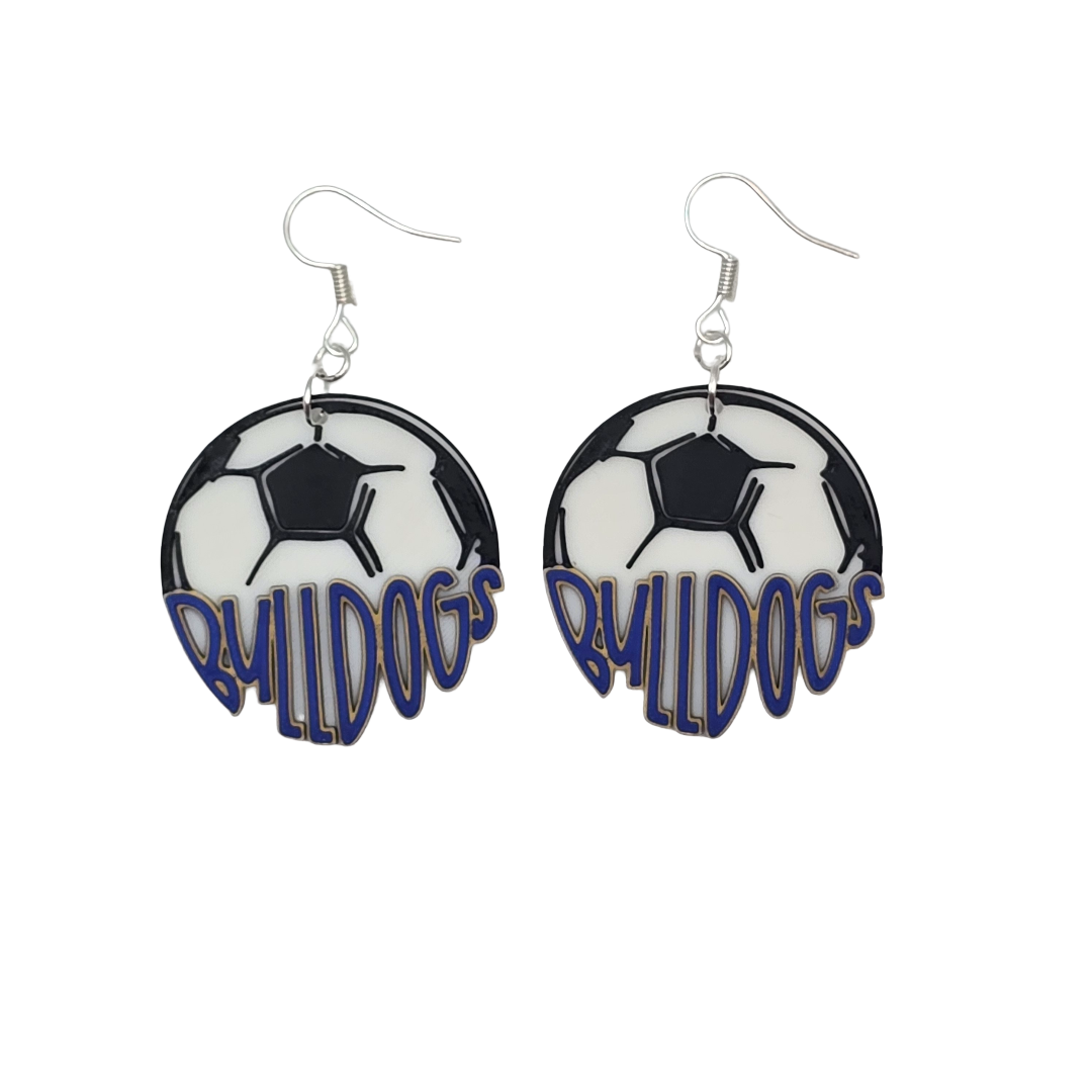 Bulldog Soccer Earrings