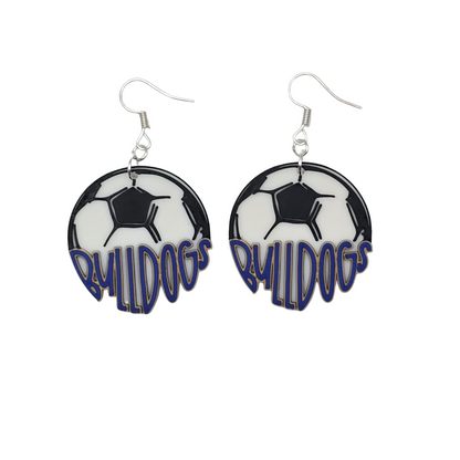 Bulldog Soccer Earrings