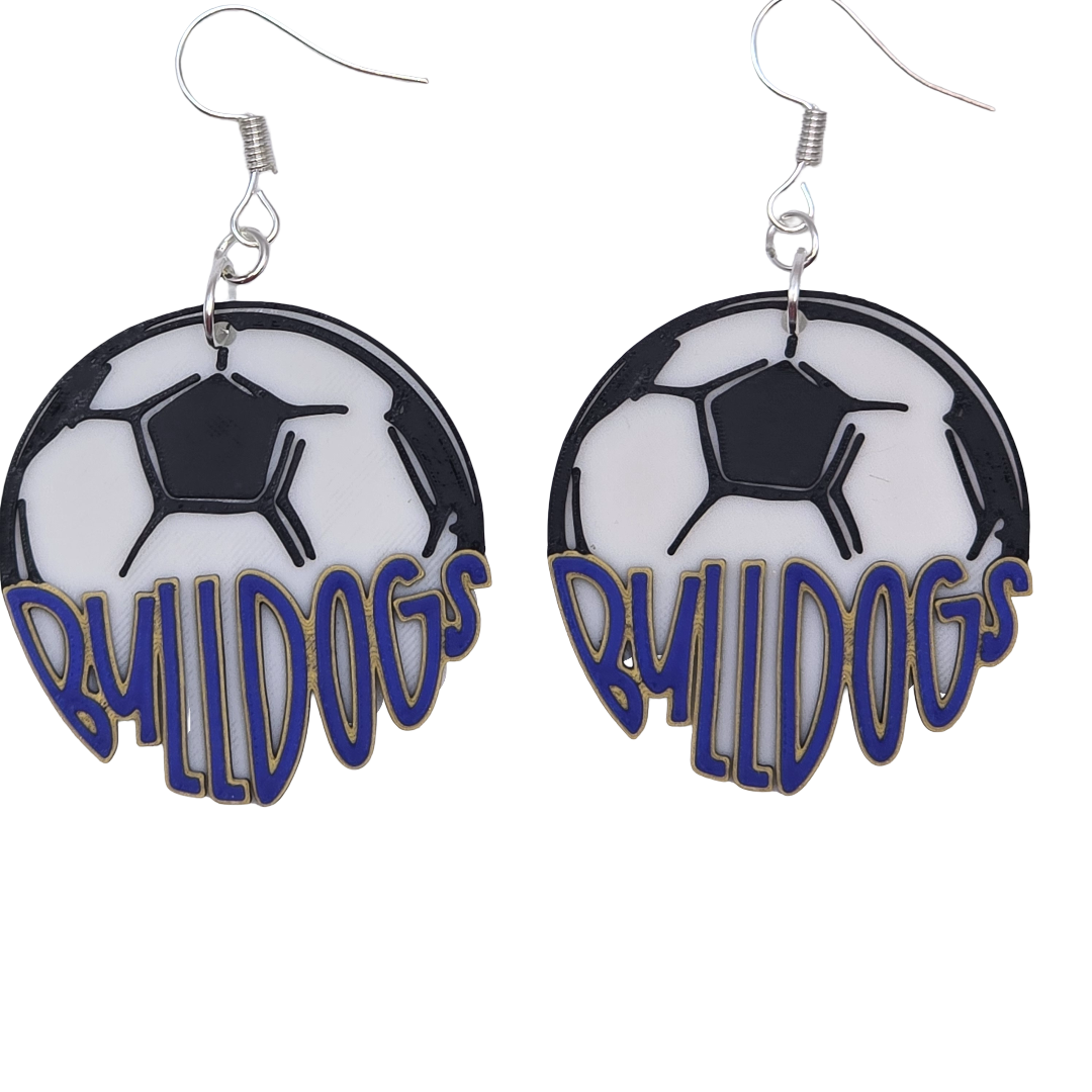 Bulldog Soccer Earrings