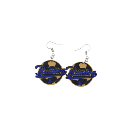 Bulldog Soccer Earrings