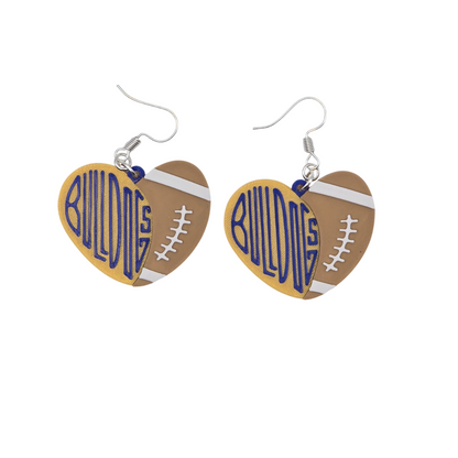 Bulldog Football Earrings