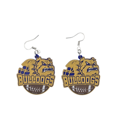 Bulldog Football Earrings