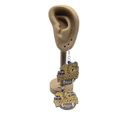 Bulldog Football Earrings