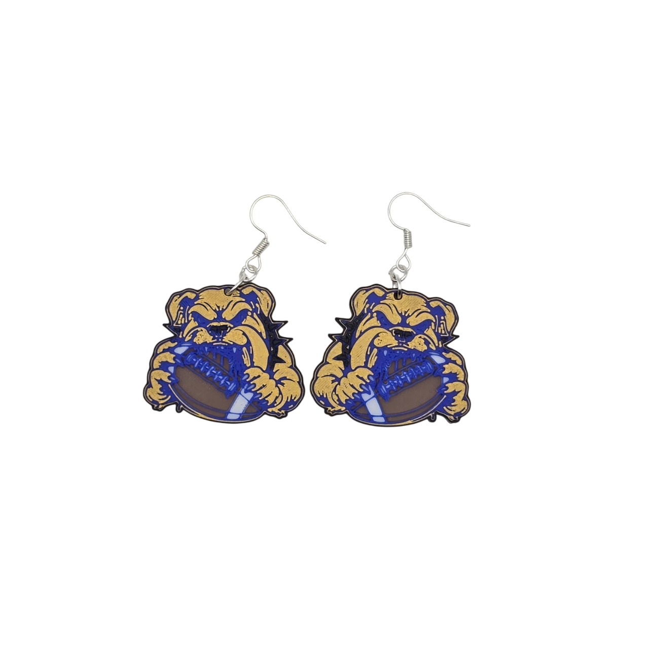 Bulldog Football Earrings