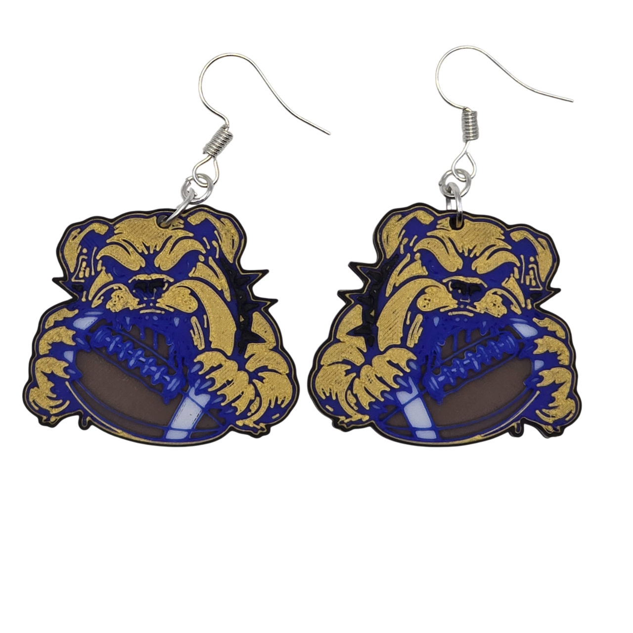 Bulldog Football Earrings