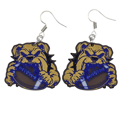 Bulldog Football Earrings