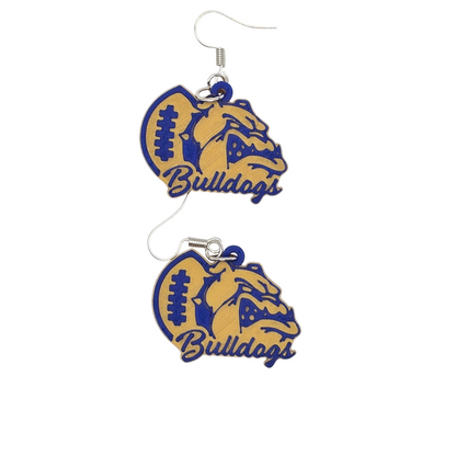 Bulldog Football Earrings