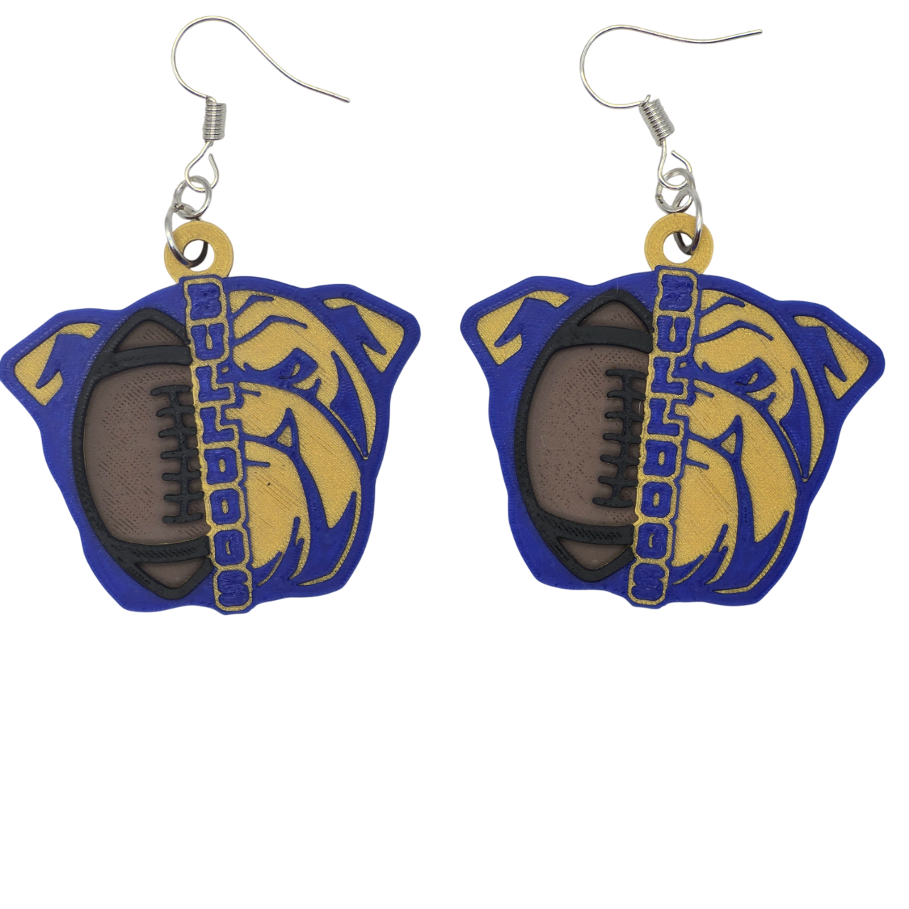 Bulldog Football Earrings