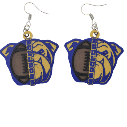 Bulldog Football Earrings