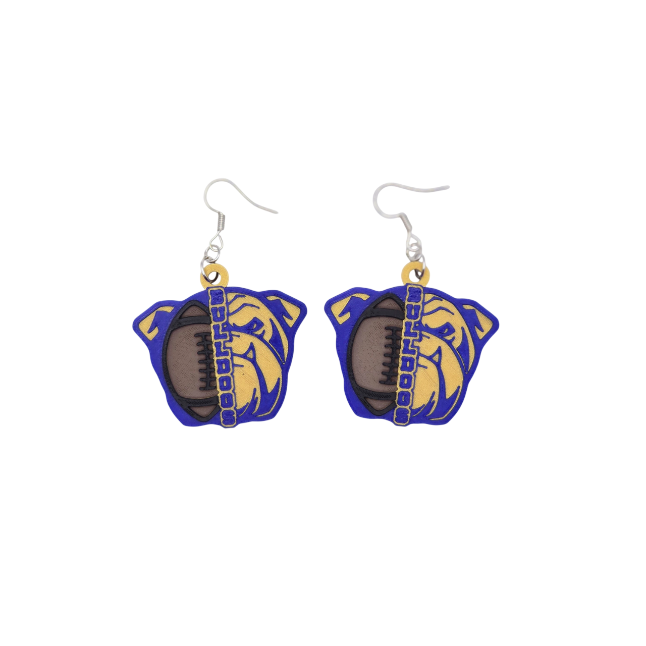 Bulldog Football Earrings