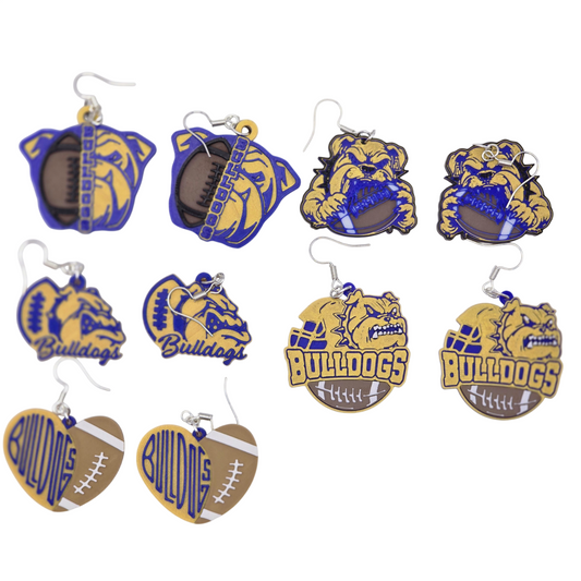 Bulldog Football Earrings