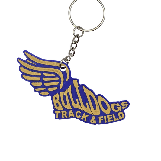Bulldog Track & Field + Cross Country Keychains