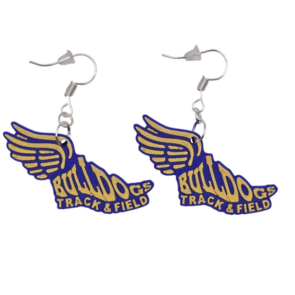 Bulldog Track & Field and Cross Country Earrings
